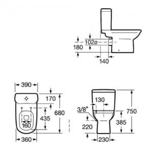 Напольный унитаз ROCA GIRALDA, микролифт, 341469000+342466000+ZRU9000047